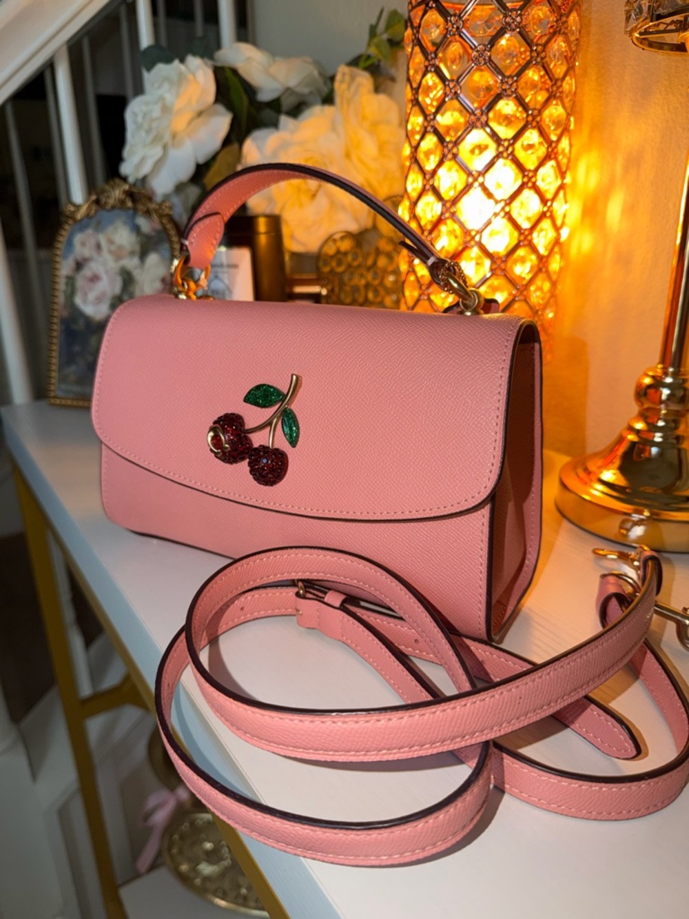 Coach Cherry Tilly 23 Candy Pink Leather Bag NWT Rare